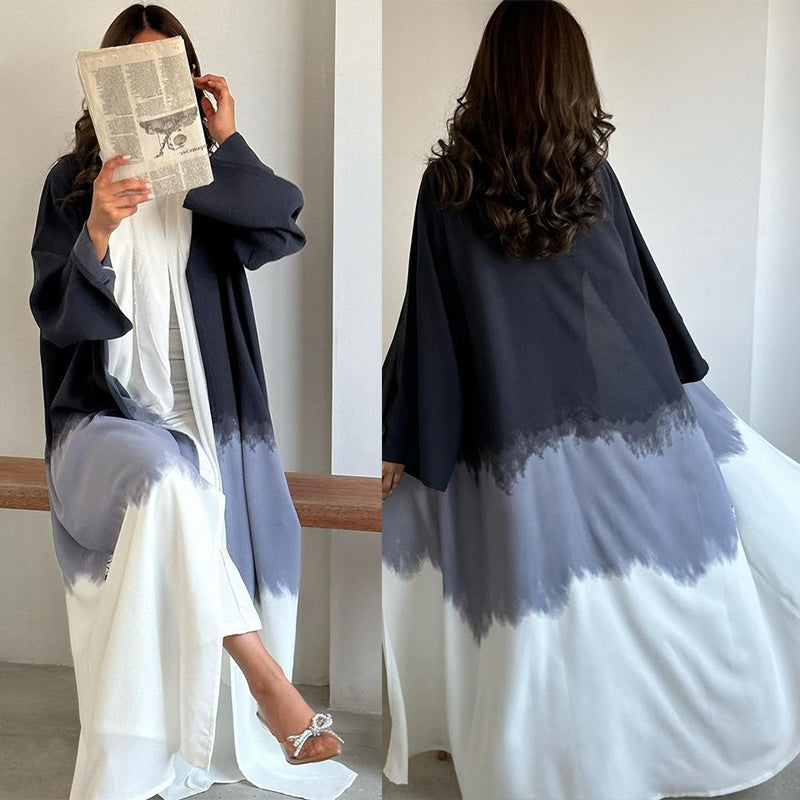 Middle East Muslim clothing fashion tie-dye cape summer new European and American cardigan dress abaya  style