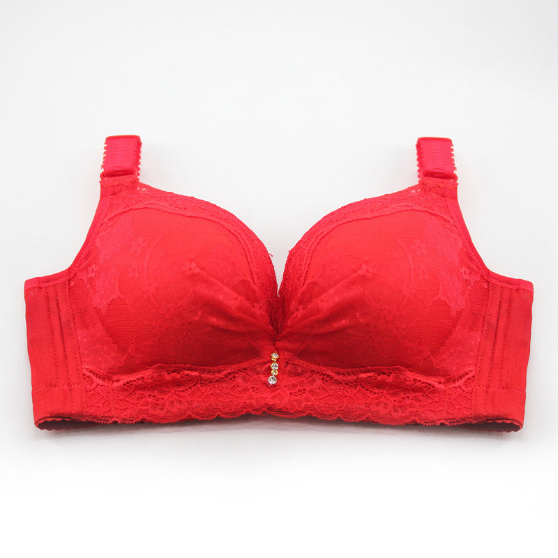 Lace, no steel ring, small chest gather bra