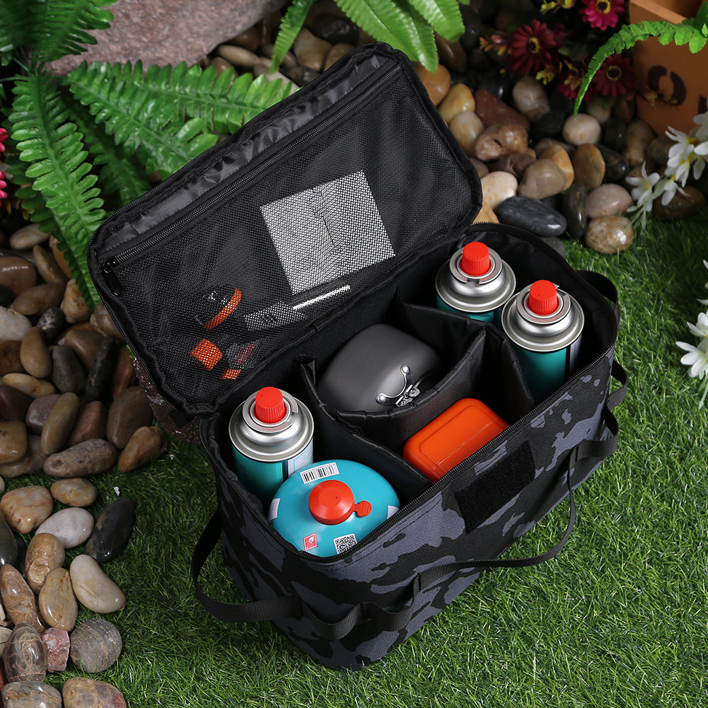 Camping Storage Bag 600D Oxford Cookware Utensil Organizer Large Capacity Wearable Portable Picnic Travel Hiking 1q