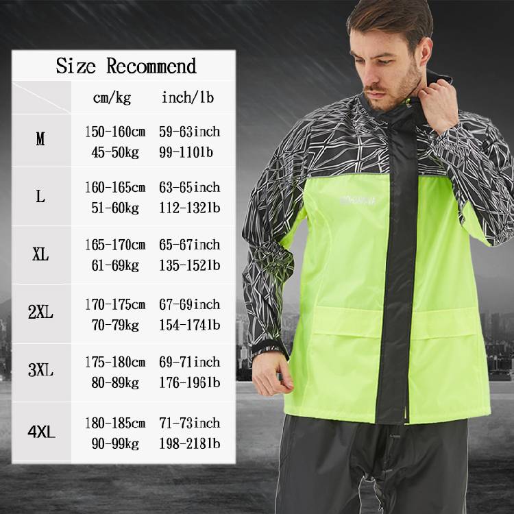 QIAN Raincoat Suit Impermeable Women/Men Hooded Motorcycle Poncho Rain Coat Motorcycle Rainwear S 4XL Hiking Fishing Rain Gear