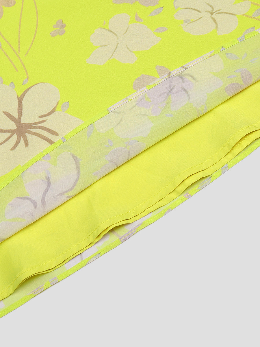 floral print chiffon dress