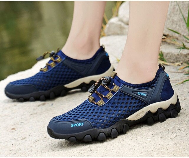 Men Casual Sneakers Breathable Mesh Shoes Non-Slip Outdoor Hiking Shoes Mens Climbing Trekking Shoes Zapatos Hombre