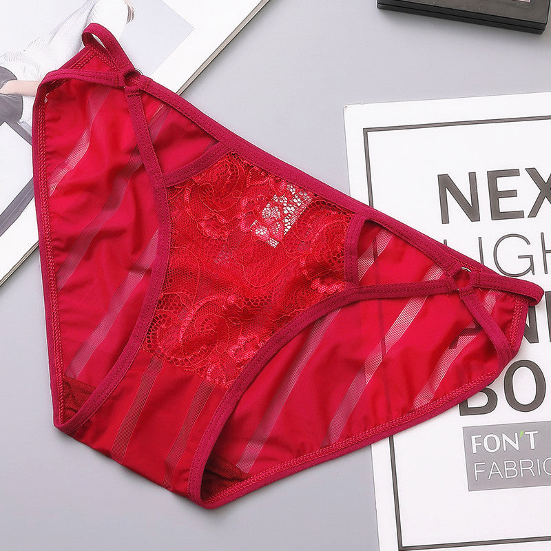 6 pieces of seamless underwear women's mesh  waist breathable women's sexy transparent cotton crotch women's briefs