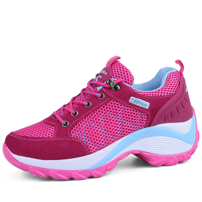 Ladies Fashion Sports Shoes Outdoor Hiking Shoes Breathable Trekking Shoes Women Heighten Shoes Casual Running Shoes Comfortable Shoes Size 35-42