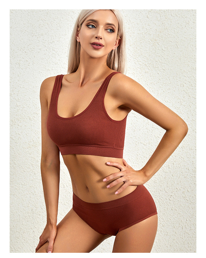 U-neck high waist bikini set