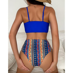 Waist  sets 2021 New Swimsuits Women Vintage Print  Two-Piece Swimwear Female Summer Beach Bikinis Swim Bathing Suits