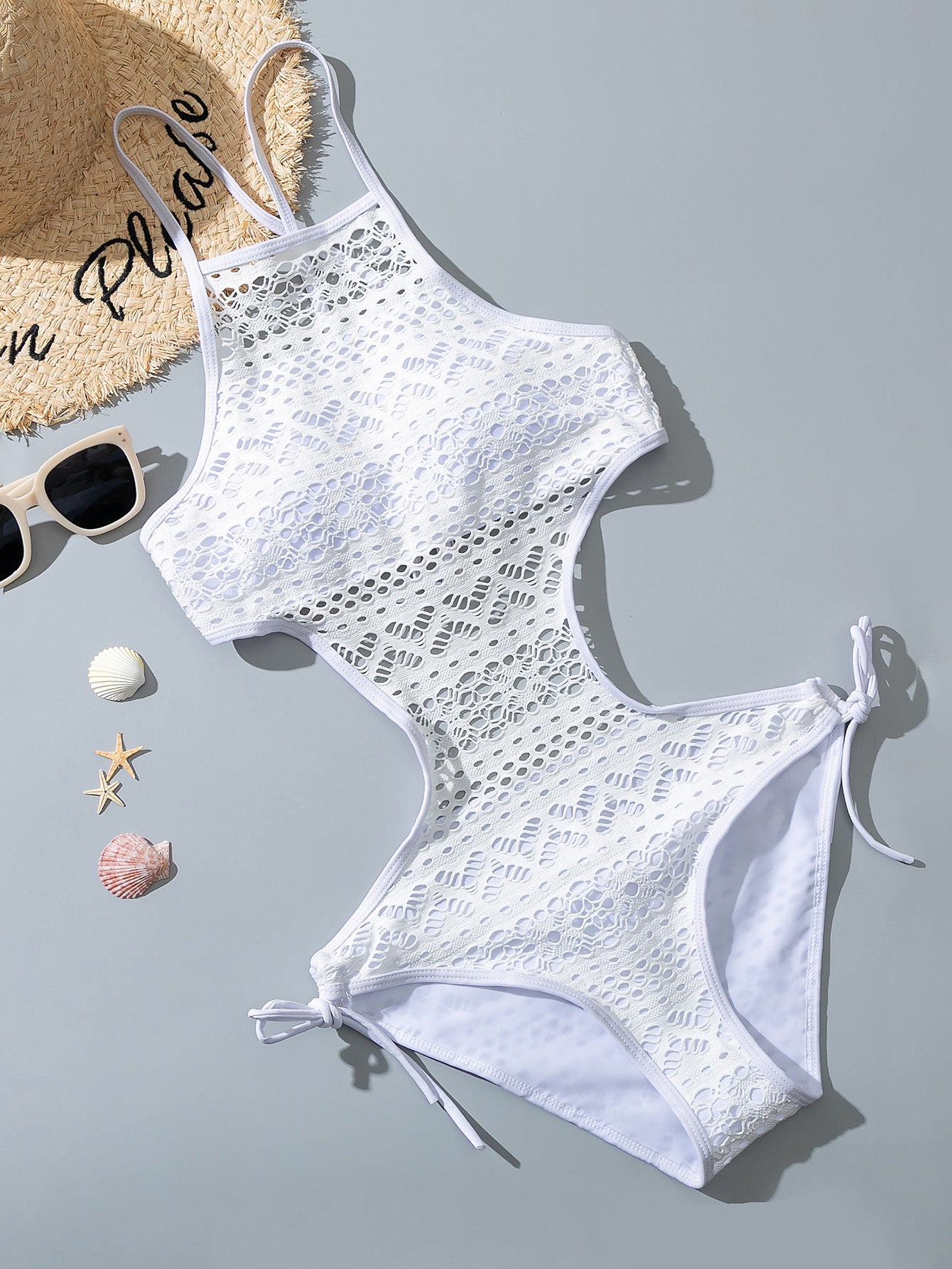 One-piece swimsuit European and American fashion lace hollow bikini swimsuit