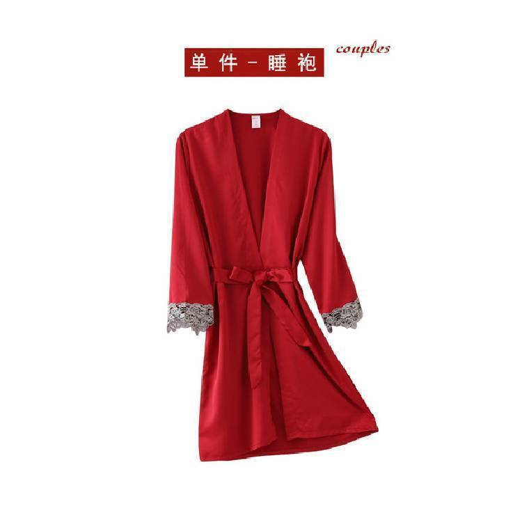 Women's 5 Pieces Pajamas Sets Silk Robe Sleep Suit Lace Satin Nightgown Neck Cami Nighties Wear Pijama Home Nightdress