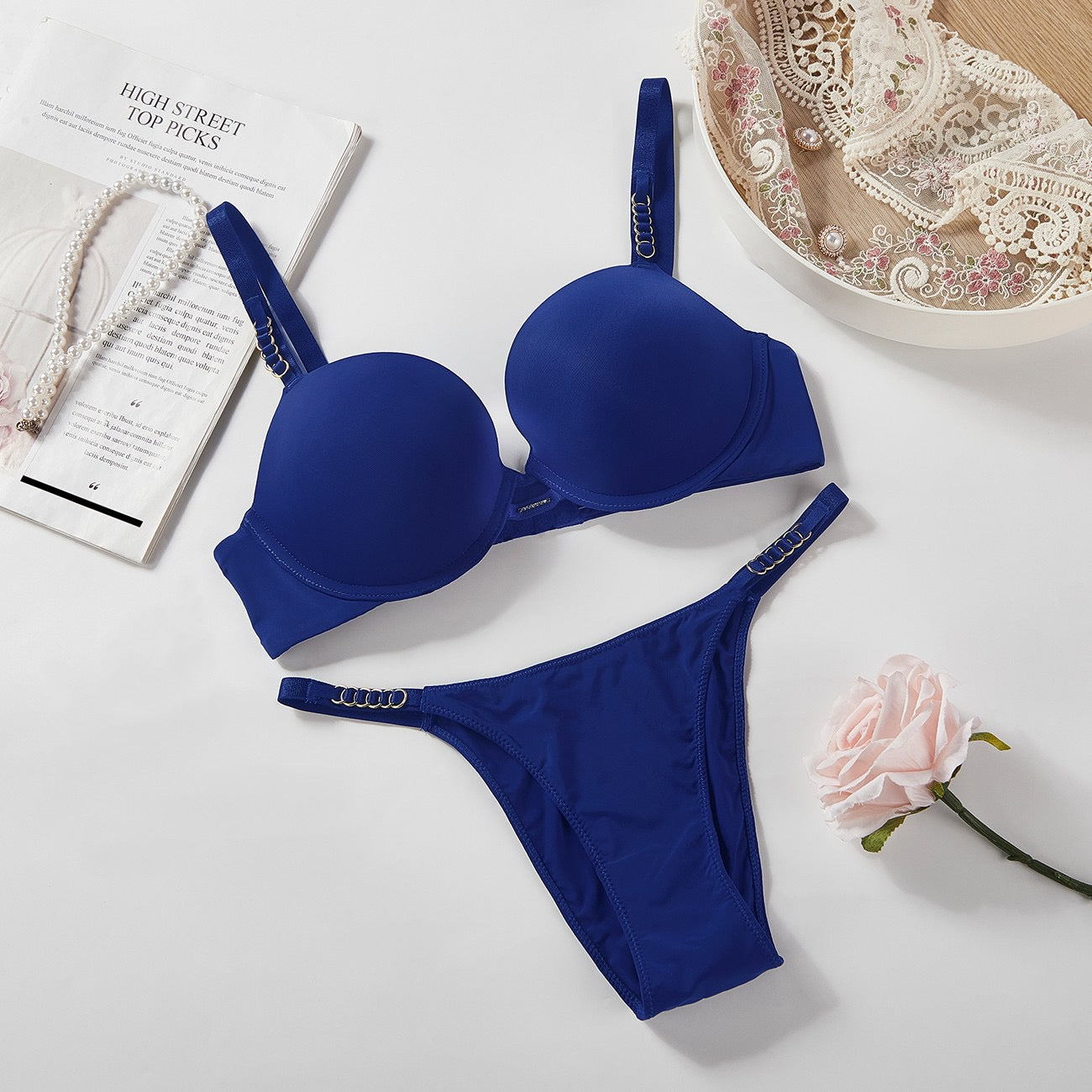 Victoa Flo mond Bra Wom's Gatherg Underwr Set