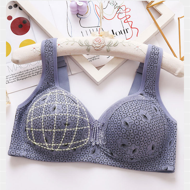 New product vest style adjustable underwear Gathered breasts lace no steel ring bra 36-46BC