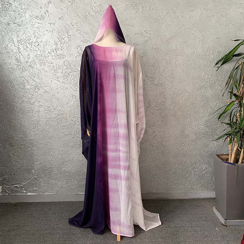 Cross-border supply of new French retro gentle gradient long skirt  and thin plus size dress + headscarf + suspenders 3-piece set