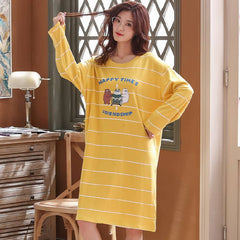 Plus Size Pyjamas Women Pijama Feminino Nightgown M 3XL Long Sleeved Nightgown Spring and Autumn Female Sleepwear