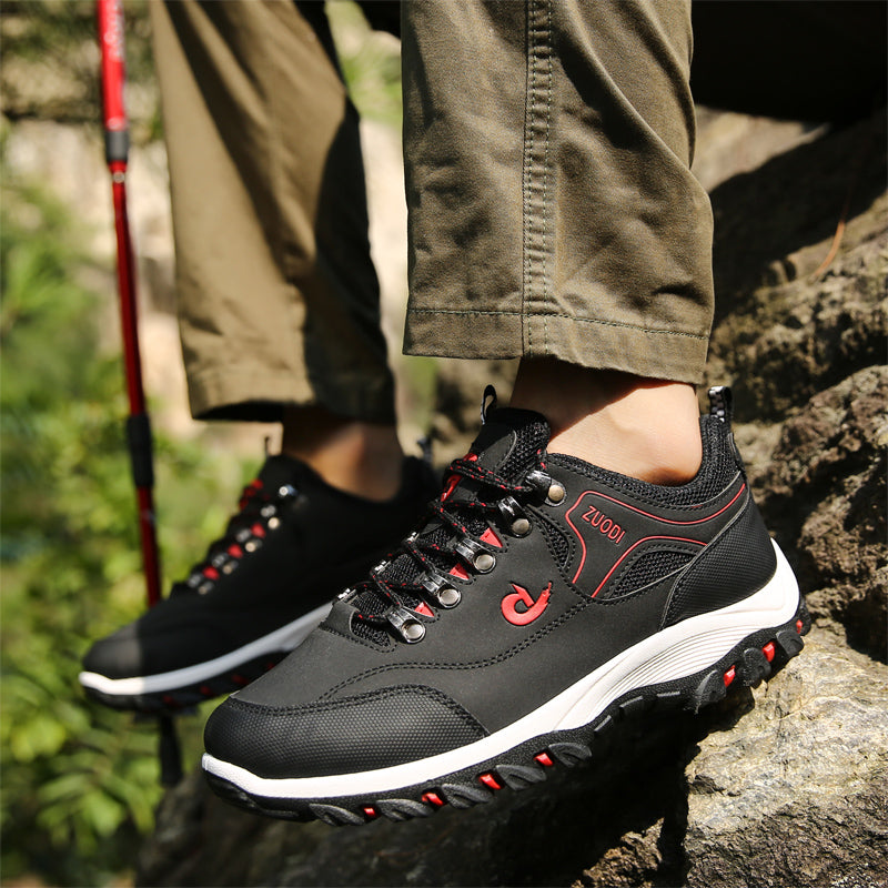 Spring outdoor hiking shoes men's Korean breathable waterproof  soft bottom running travel shoes casual sports men's shoes