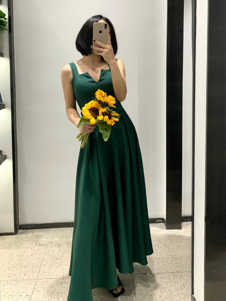 Summer Robe 2023 Dress Women V Neck Long Party Dress Sexy Tank Top Backless Suspenders Women's Holiday Tank Top