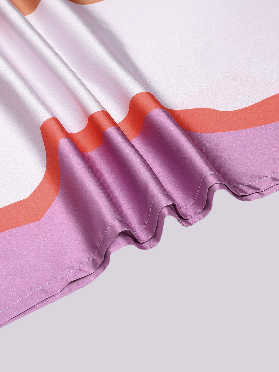 Geometric Print Off-Shoulder Long Dress Two-Piece Set