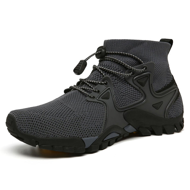 Men's hiking shoes flying woven high-top large size river tracing shoes Men's summer hiking shoes women's outdoor amphibious shoes breathable fashion