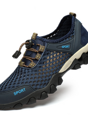 2022 الصيف أحذية رجالي أحذية رياضية كاجوال أحذية المشي في الهواء الطلق جوفاء شبكة أحذية رجالية تنفس شبكة أحذية مقاومة للعرق