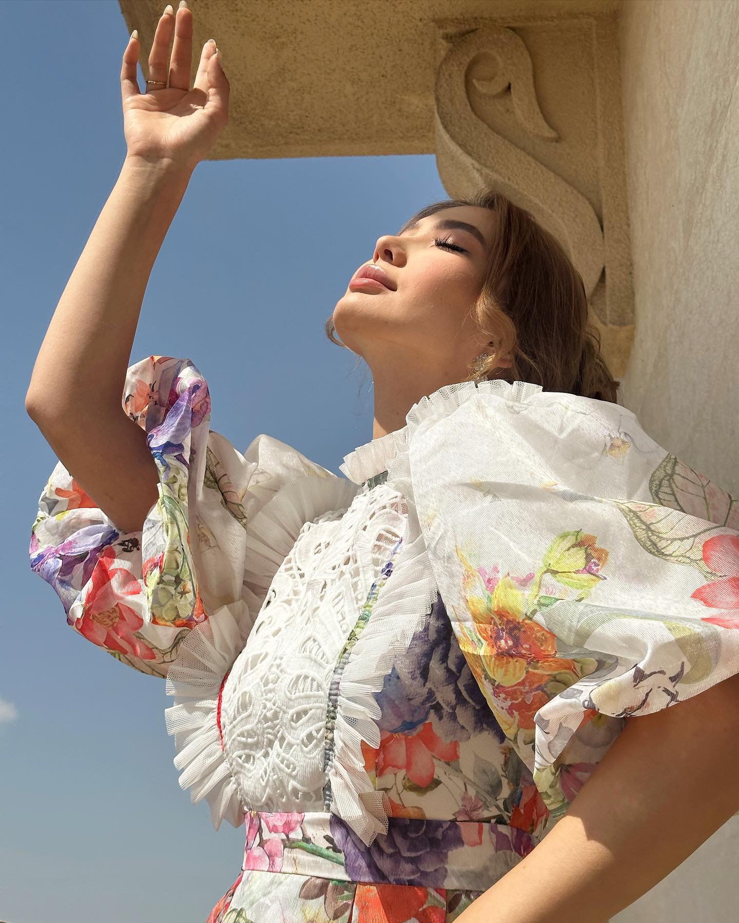 Cutout Lace Panel Pleated Dress