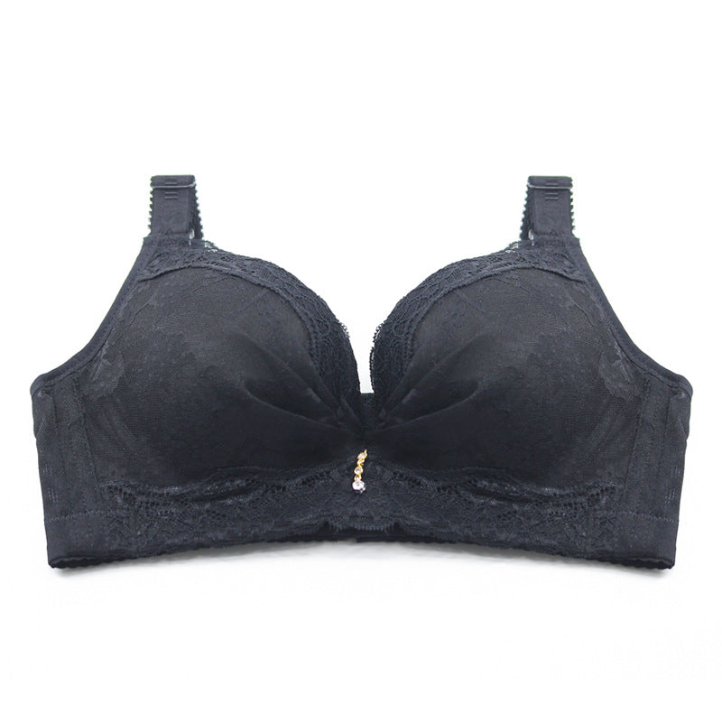 Lace, no steel ring, small chest gather bra