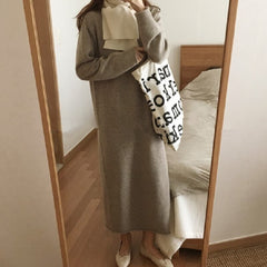 Knitted Dresses Fall Warm Sweater Women Dress Winter Long Sweaters Long Loose Maxi Oversize Lady Dresses Bodycon Robe Vestidos