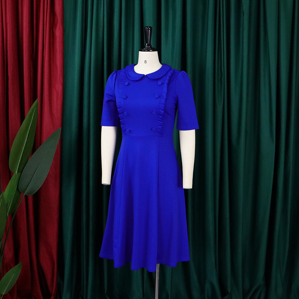 European and American plus size women's fashion pleated tonle short sleeves