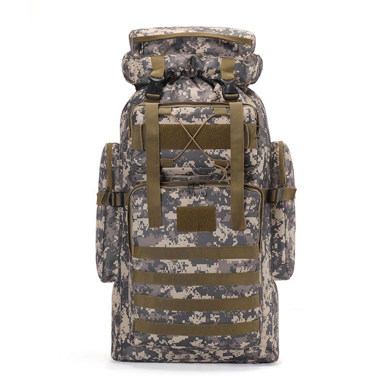 80L large-capacity camouflage mountaineering bag outdoor tactical hiking camping backpack men and women sports backpack
