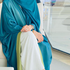 Southeast Asian women's clothing, Middle Eastern Abaya color-blocking coat, Dubai Arabian chiffon dress, daily casual wearable robe
