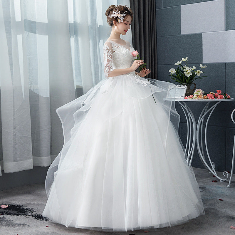 Wedding dress 2022 new style thin tutu skirt simple wedding Korean version  starry sky Hepburn series go out yarn