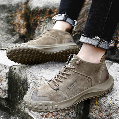 Men's shoes warm winter outdoor leather hiking shoes men's sports casual shoes  hiking tooling shoes