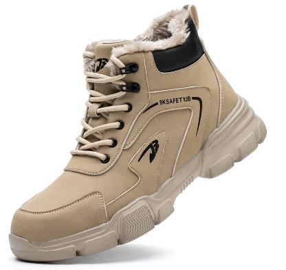 Meikeduo high-top labor insurance shoes men's microfiber leather European standard steel toe wear-resistant safety shoes building anti-puncture