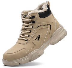 Meikeduo high-top labor insurance shoes men's microfiber leather European standard steel toe wear-resistant safety shoes building anti-puncture