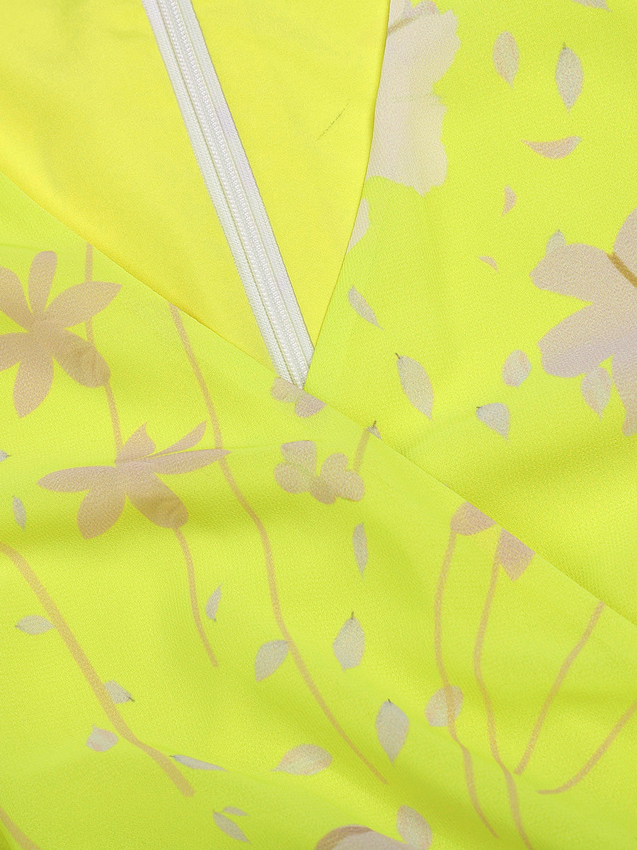 floral print chiffon dress