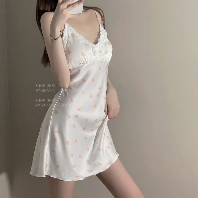 خريف جديد المرأة وسادة الصدر الجليد الحرير حبال منامة المرأة الرغبة منامة قطعتين مجموعة