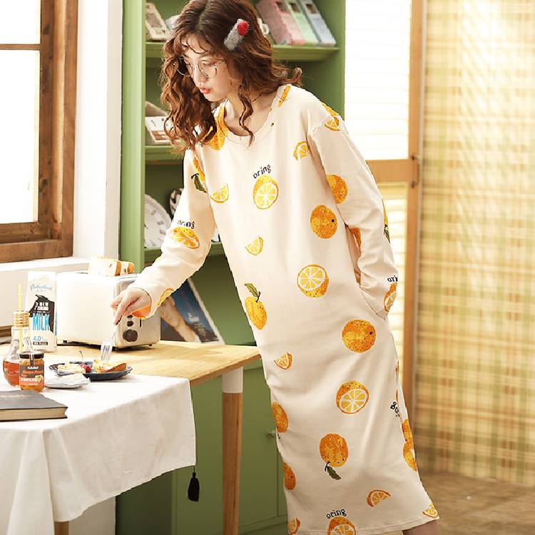 Plus Size Pyjamas Women Pijama Feminino Nightgown M 3XL Long Sleeved Nightgown Spring and Autumn Female Sleepwear