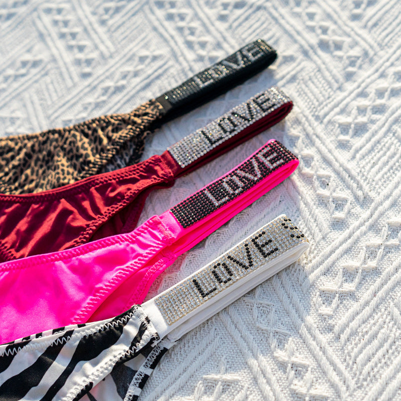 Women's  - European and American sexy thong panties women's  fitness sports  -lifting  -waist  -fork fashion T-pants thong