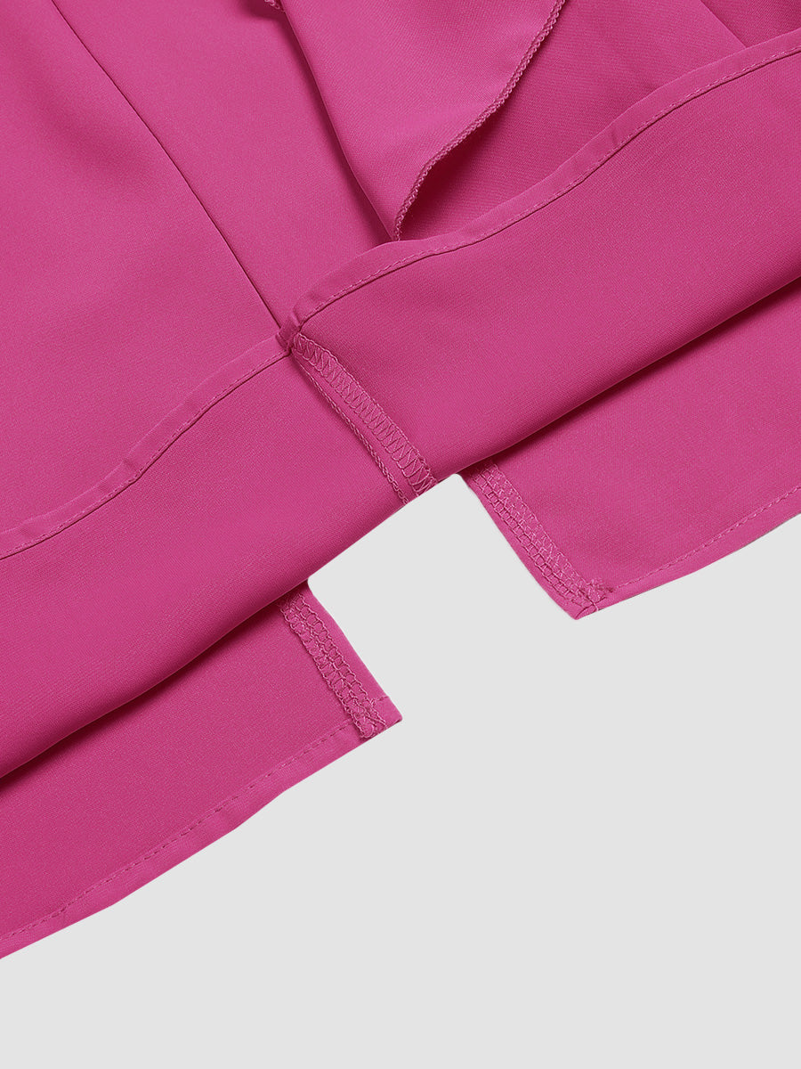 Elegant Ruffled Slit Dress