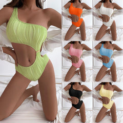 New textured cloth sexy hollow one-piece swimsuit bikini.