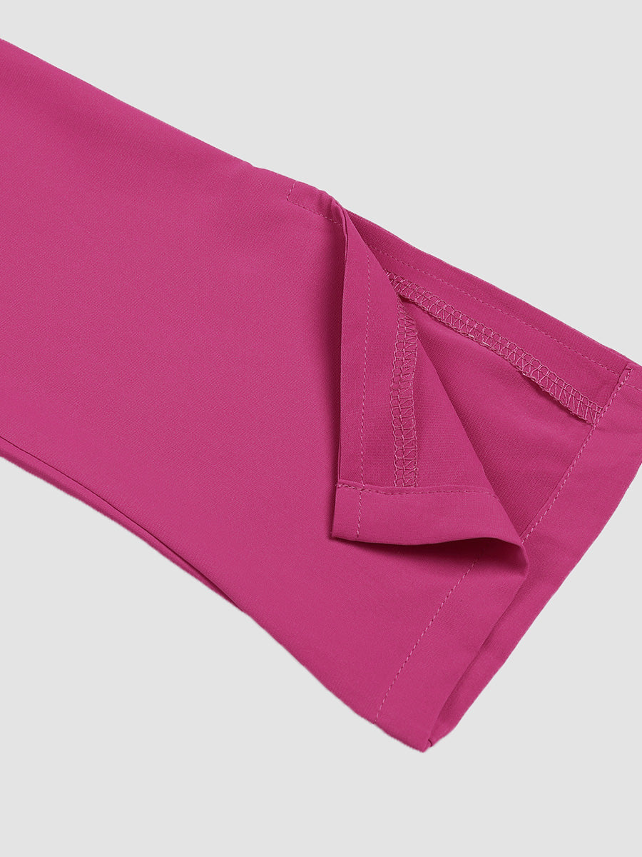 Elegant Ruffled Slit Dress