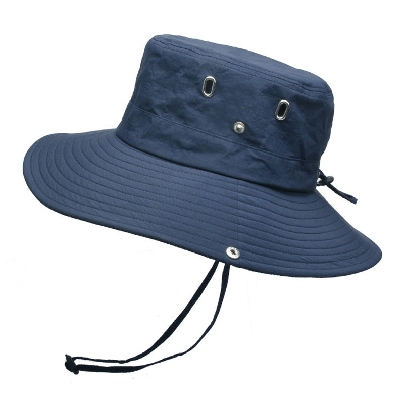 Outdoor Men Hat Fishing Cap Solid Color Wide Brim Anti-UV sun hat Camping Hiking fisherman hat summer Breathable Beach hat Large Bucket Hat Panama