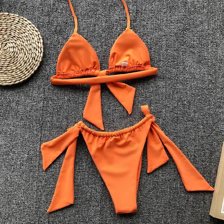 Bandage Bikini Female Leopard Swimsuit Women Swimwear Halter Two pieces Bikini set Bather Mid Waist Bathing Suit Swim Lady