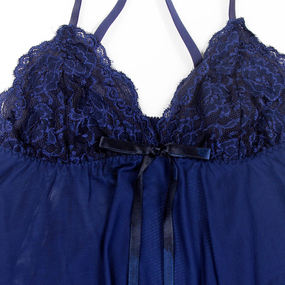 Ladies sexy lace plus size nightdress three-piece suit