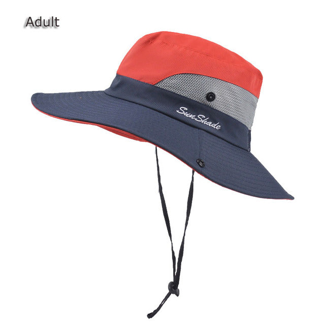 3q Fishing Hat Sun Protection UPF 50+ Sun Hat Bucket Summer Men Women Large Wide Brim Bob Hiking Outdoor Hat with Chain Strap