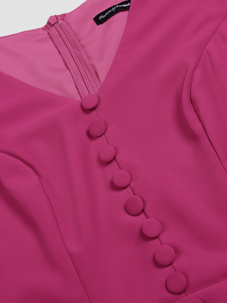 Elegant Ruffled Slit Dress