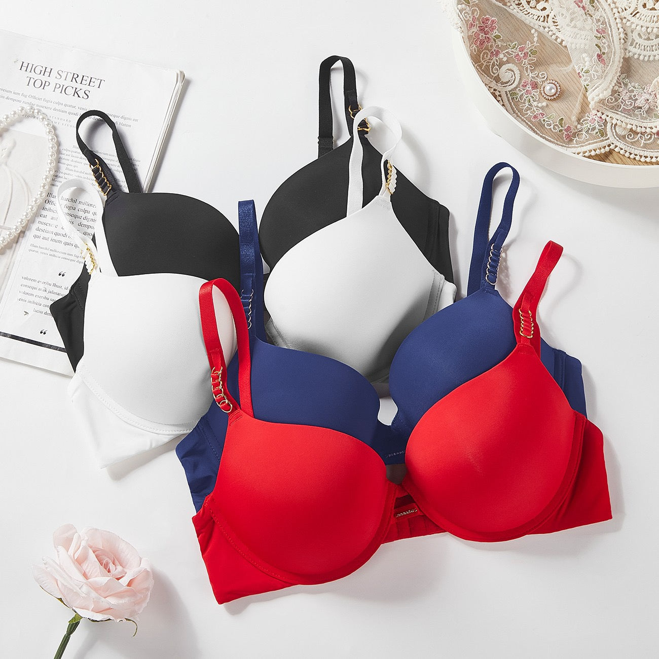 Victoa Flo mond Bra Wom's Gatherg Underwr Set