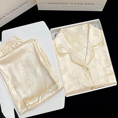 Light  and  -value exquisite jacquard short-sleeved trousers home clothes  silk pajamas set