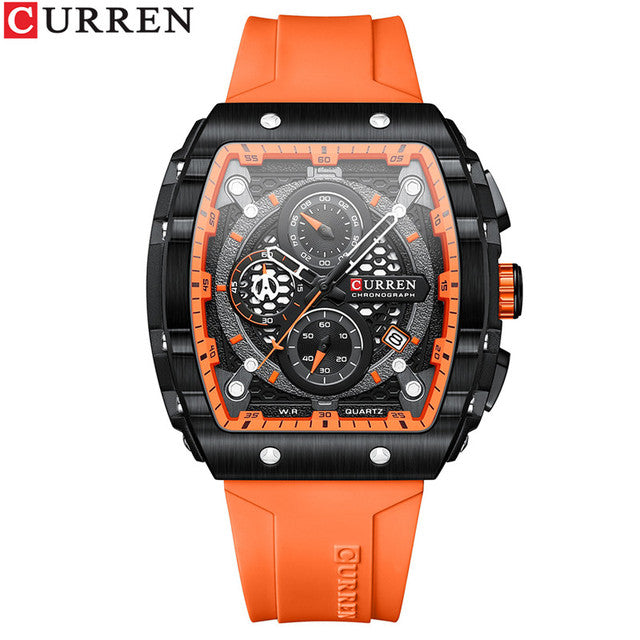 Man WristWatch Waterproof Chronograph Date Men Watch Military Top   Silicone  Sport Male Clock 8442