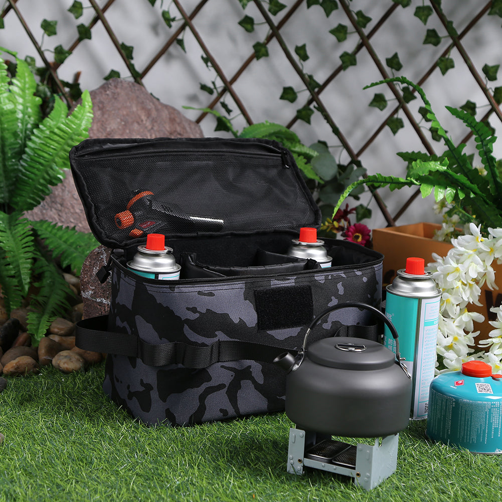 Camping Storage Bag 600D Oxford Cookware Utensil Organizer Large Capacity Wearable Portable Picnic Travel Hiking 1q