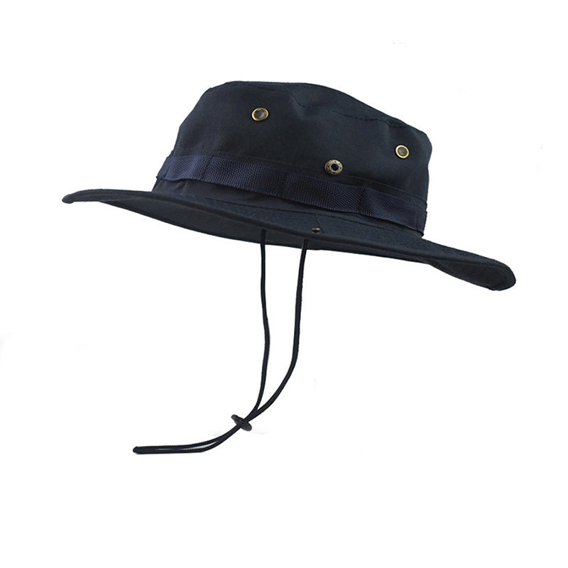 Summer Men Bucket Hat Outdoor UV Protection Wide Brim Panama Hat Hunting Hiking Fishing Hat Mesh Fisherman Hat Beach Sunscreen Cap