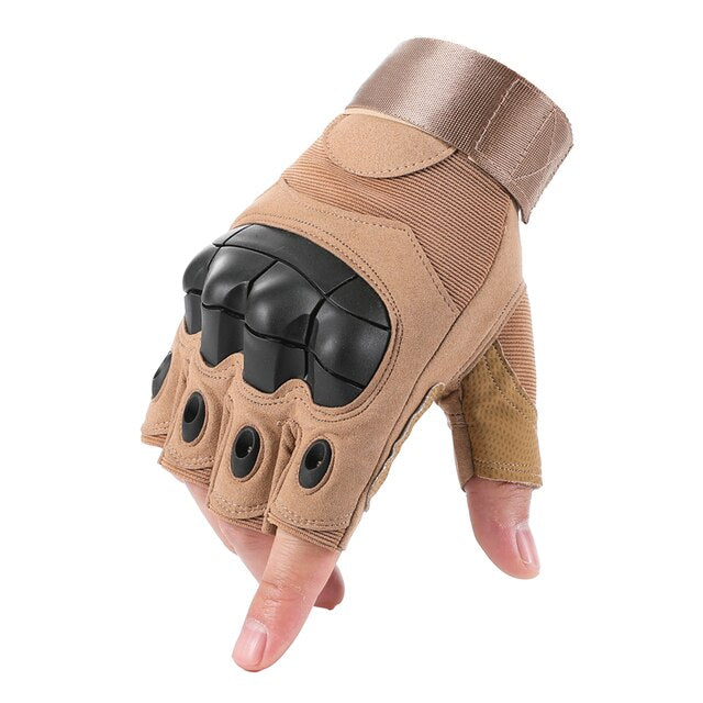 Male Female Tactical Army Military Gloves Hard Knuckle Motorcycle Gloves For Men Women Outdoor Cycling Hunting Hiking Fingerless Gloves