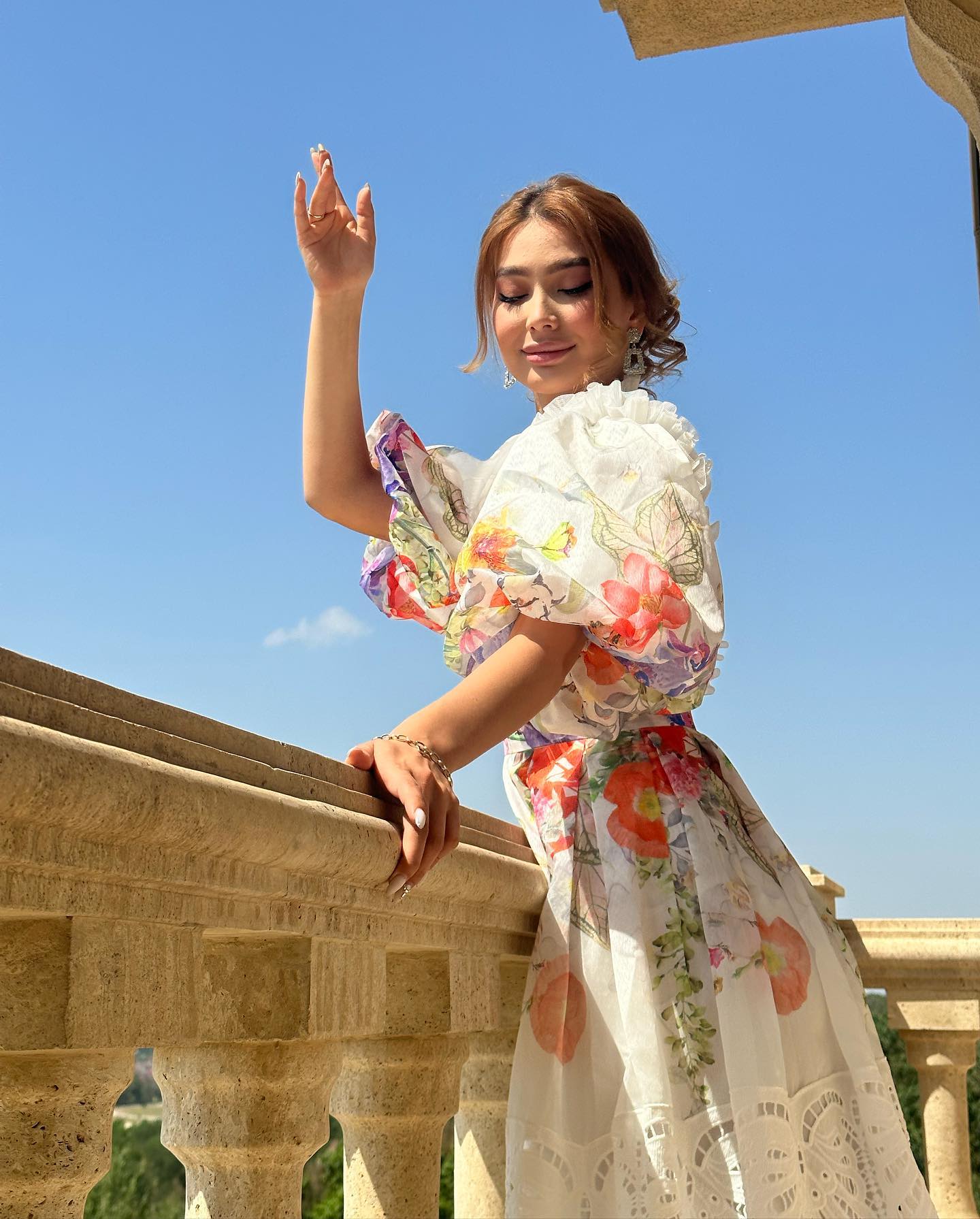 Cutout Lace Panel Pleated Dress